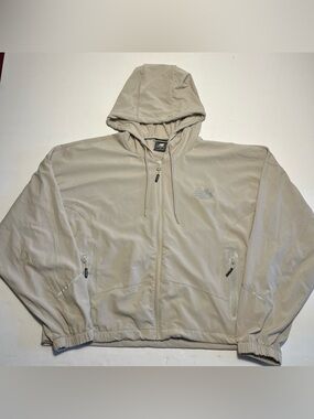 New Balance Women’s Cropped Hooded Athletic Running Jacket Beige Size Medium